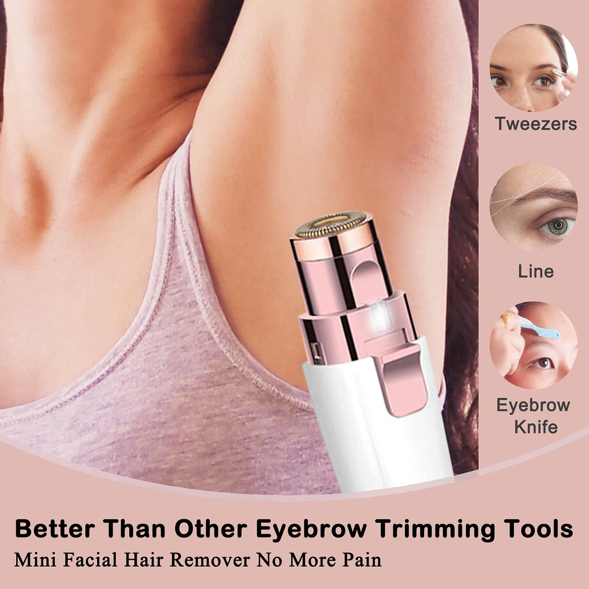 Facial Hair Remover 2-in-1 Rechargeable Epilator White F3838