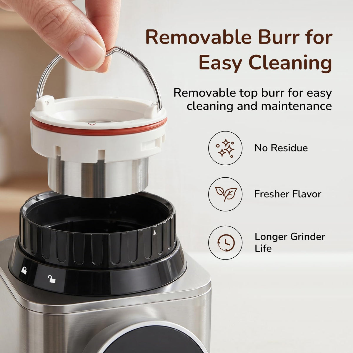 Electric Burr Coffee Grinder, 48 Grind Settings U461779