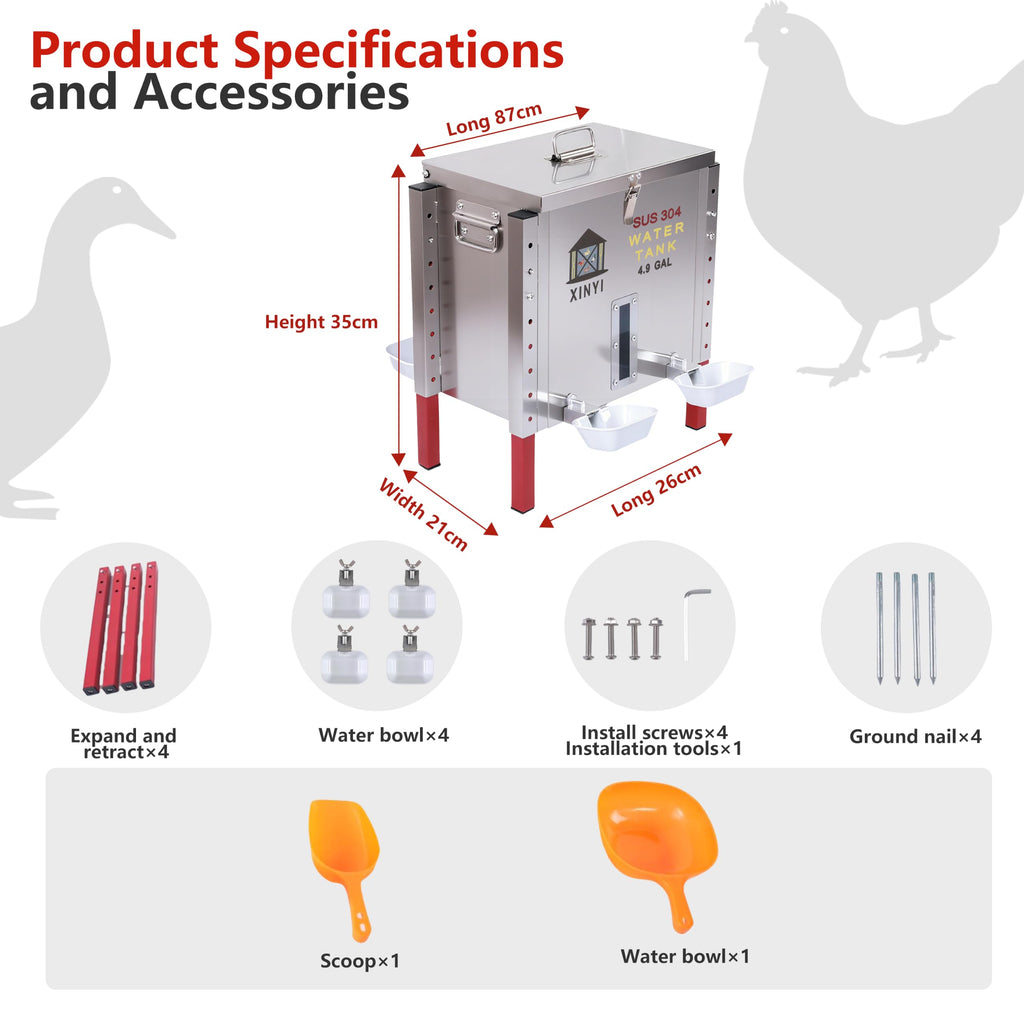 Automatic Chicken Waterer 4.9 Gallon O9932
