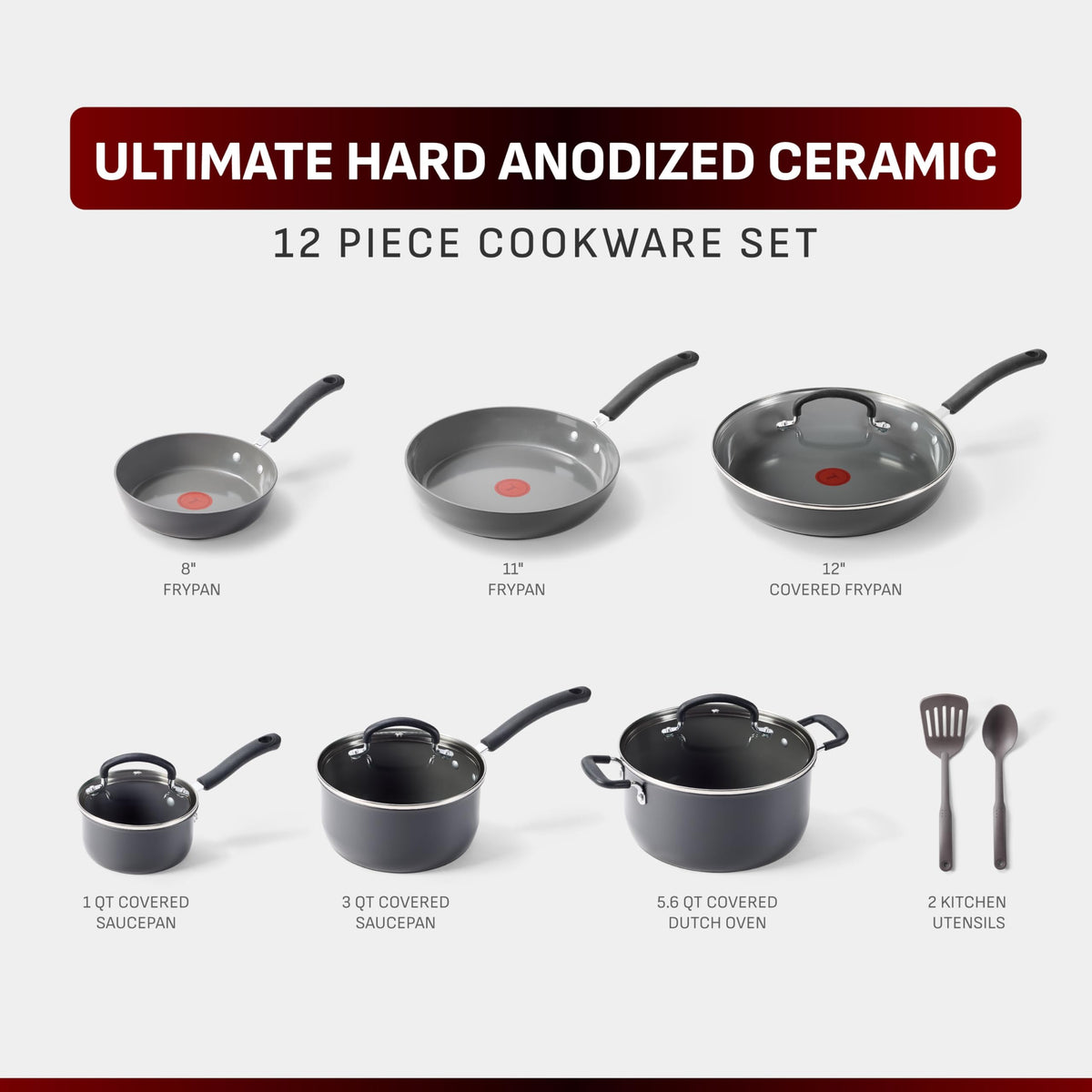 12-Piece Ceramic Nonstick Cookware Set H718