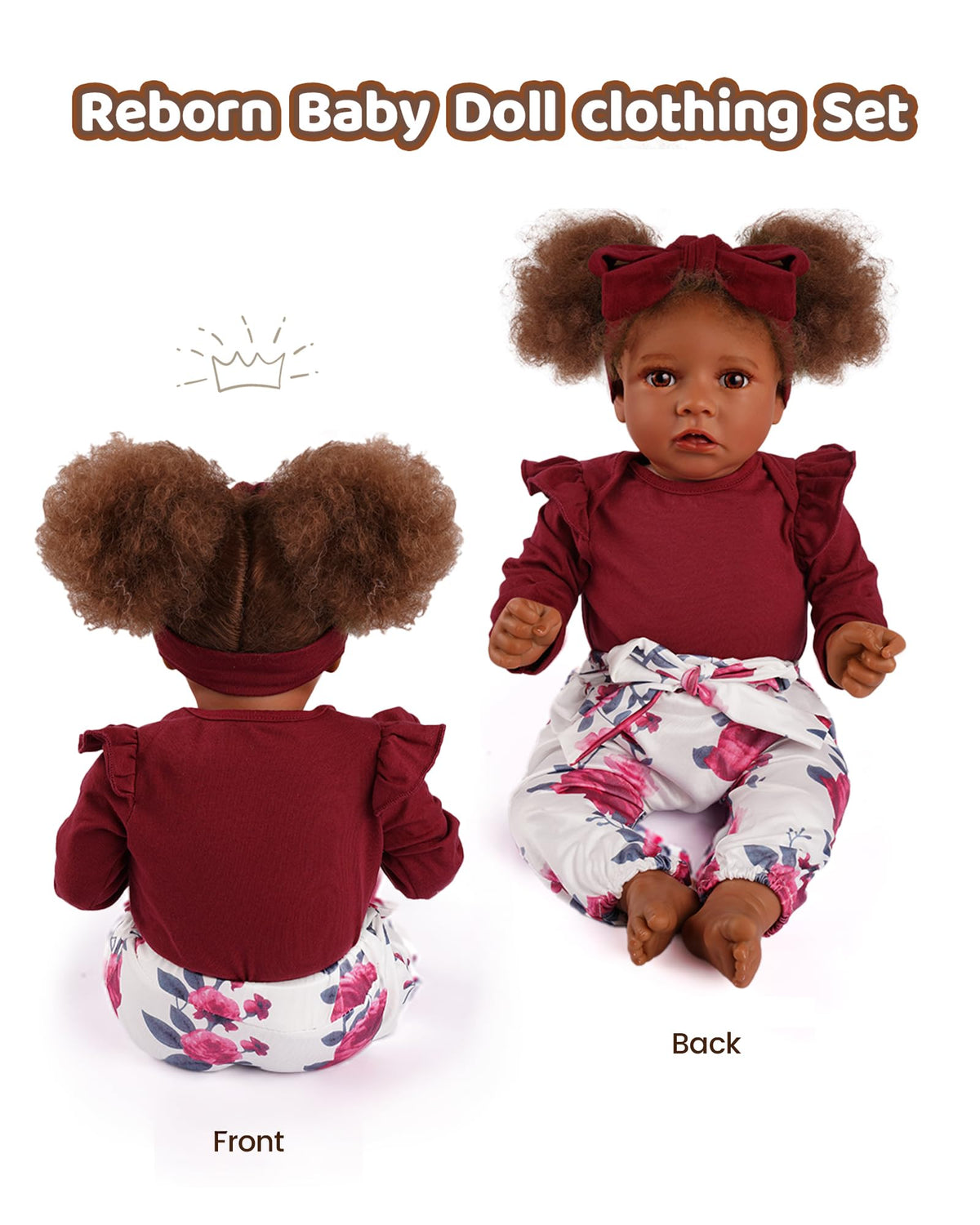 3 Pcs Baby Doll Clothes for 17-22 Inch Dolls W1294