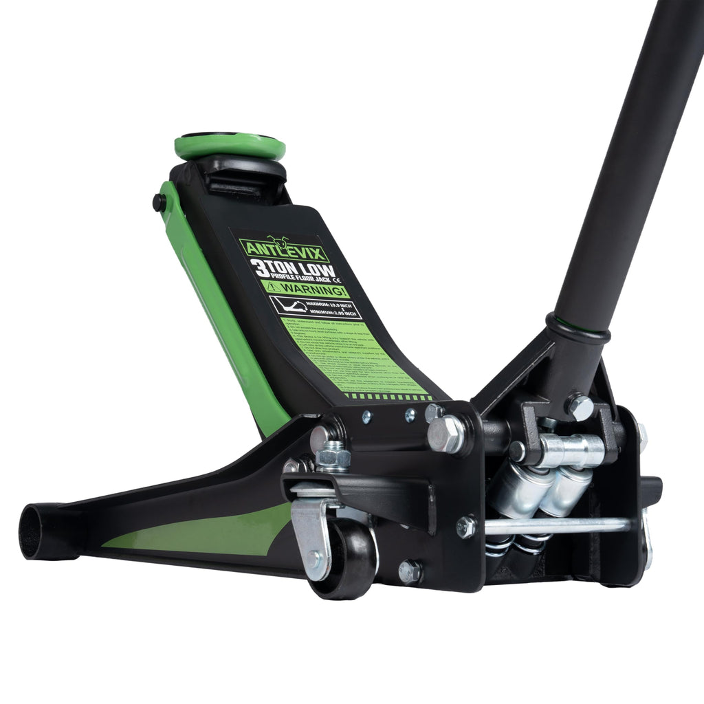 Heavy-Duty 3-Ton Low Profile Hydraulic Floor Jack Steel Dual Piston Pump V10254