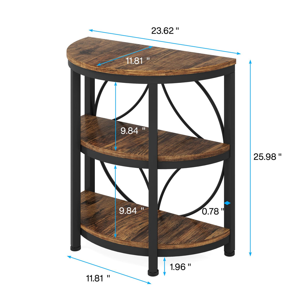 Half Round 3-Tier Metal End Table I49386