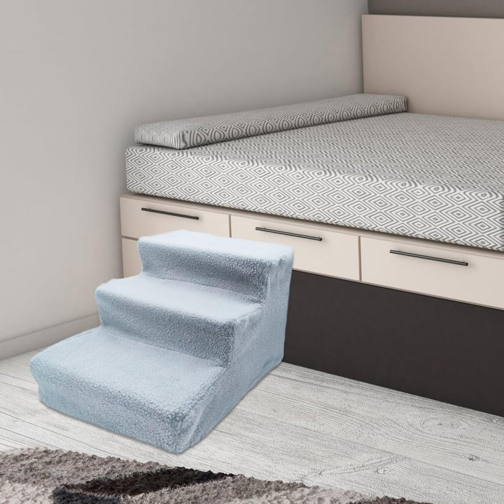 Gray Plush Non-Slip Pet Stairs Z74583