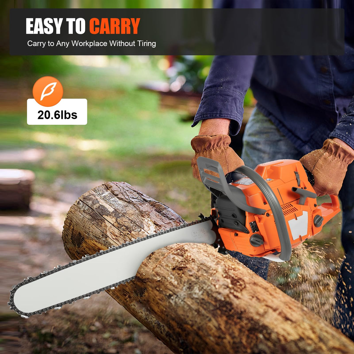 Gas Powered Chainsaw, 71.8cc 2-Stroke, 24 Inch Z656