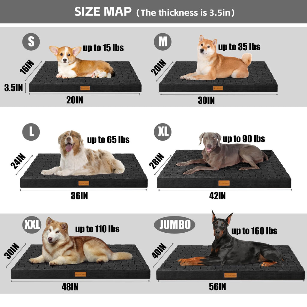 Large Washable Dog Bed 36''X24'' Black K744574