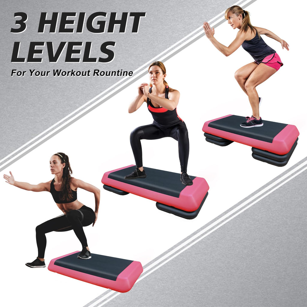 28.5'' Adjustable Aerobic Step Platform with 4 Stackable Risers E85117
