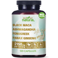 Organic Black Maca Root Ashwagandha Fenugreek Panax Ginseng Capsules Z535
