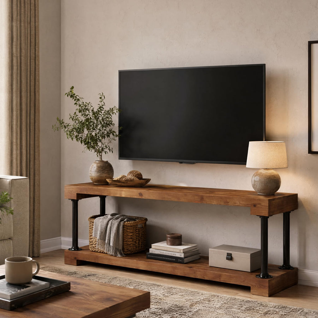Solid Wood TV Stand for 75-Inch TV O6889