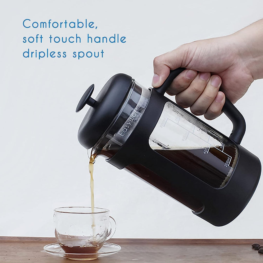 French Press and Gooseneck Pour Over Coffee Kettle 12 oz Stainless Steel V5579