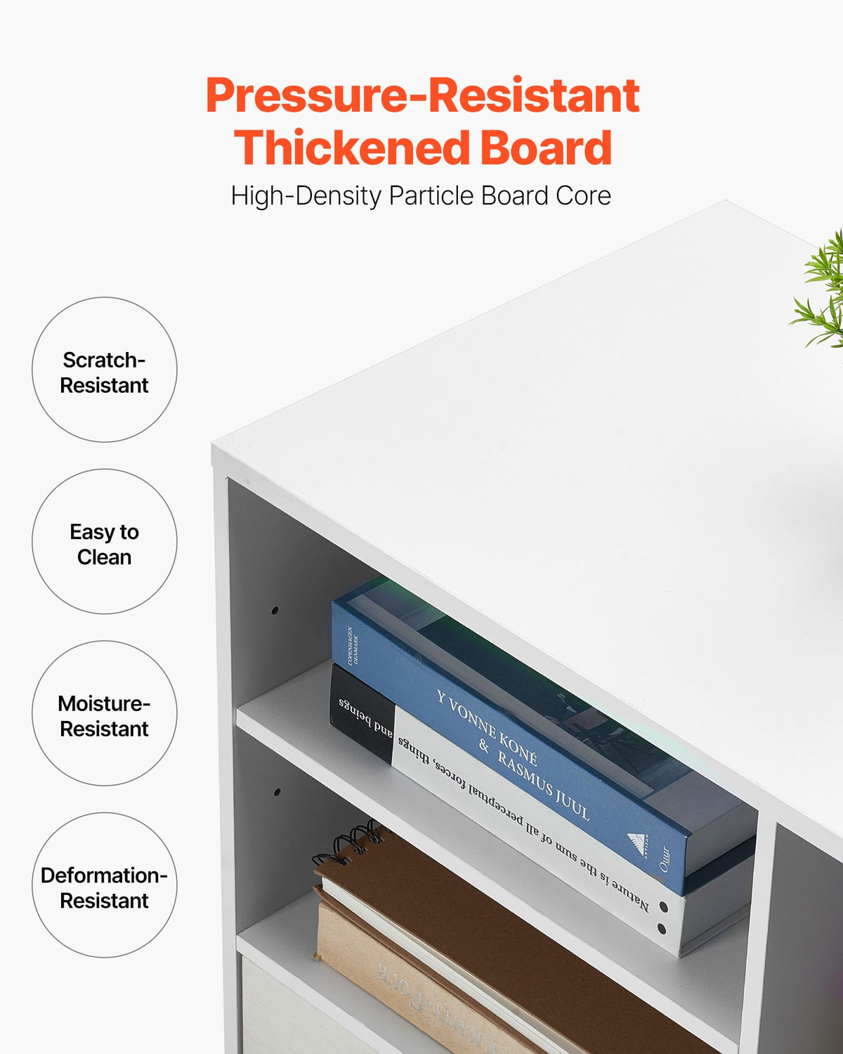 White 2 Drawer Wooden Lockable Mobile File Cabinet K51080