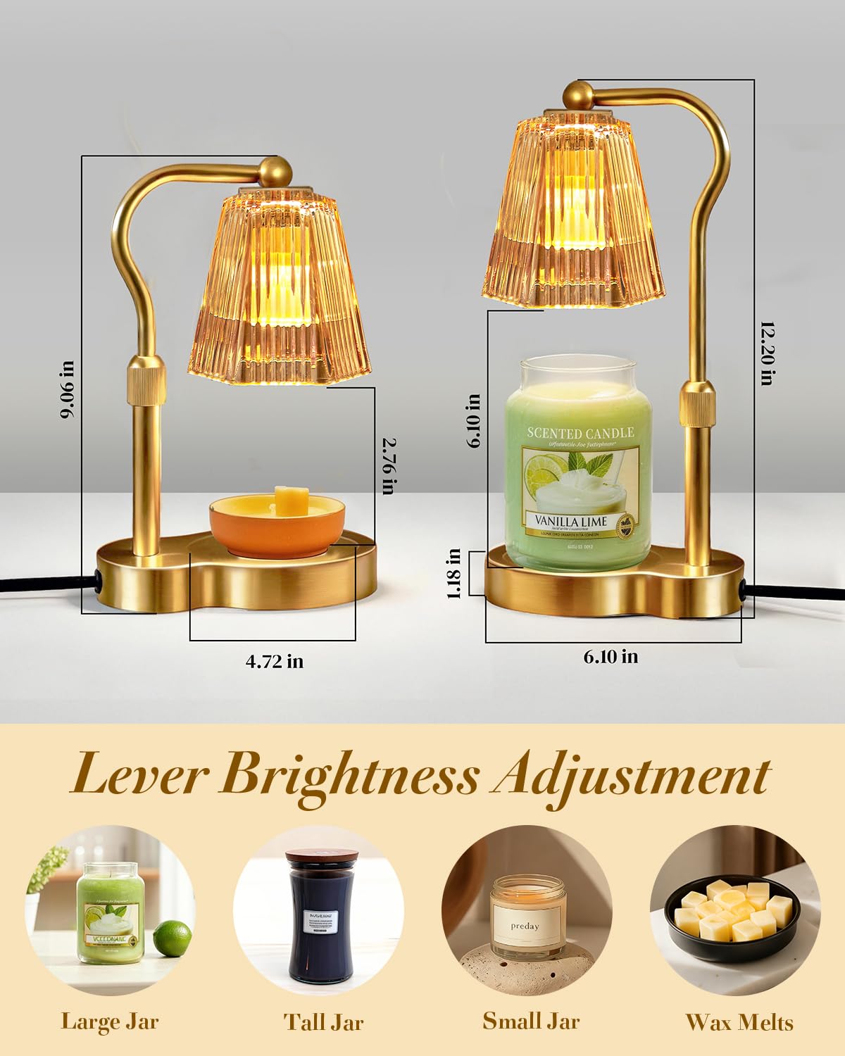 Candle Warmer Lamp with Timer & Dimmable Settings U2153