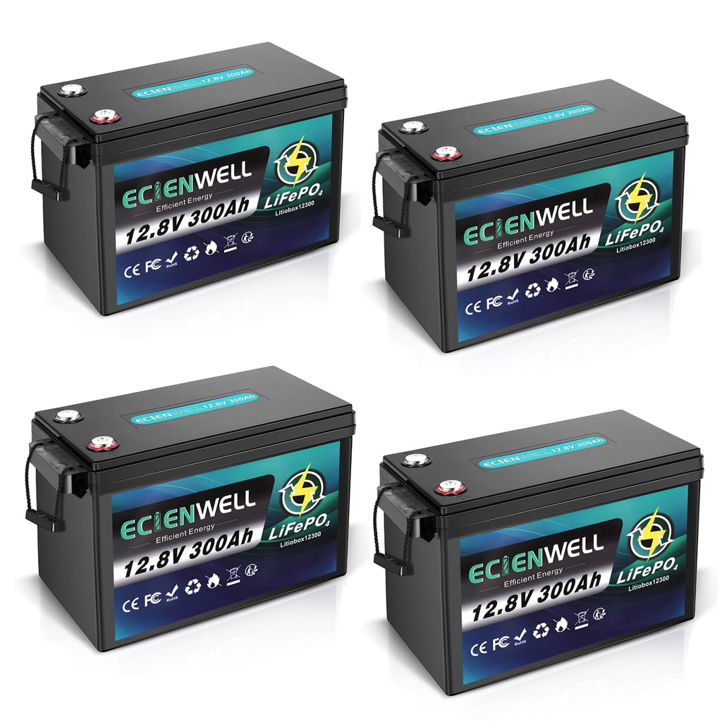 12V 1200Ah Lithium LiFePO4 Battery 4 Pack with 200A BMS K826
