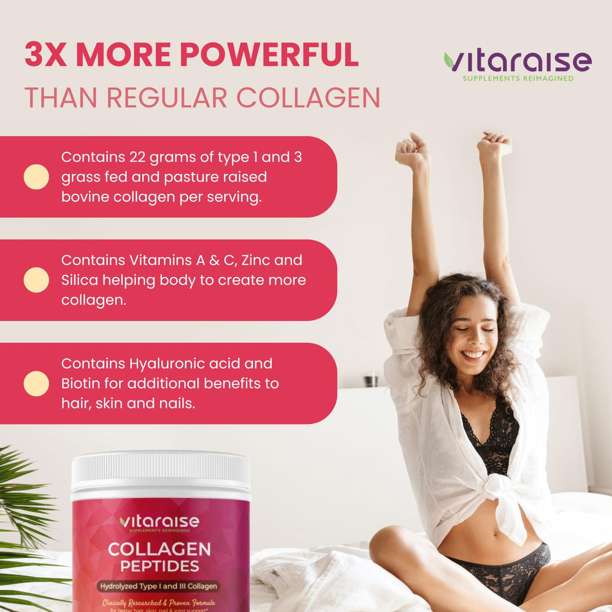 Hydrolyzed Collagen Powder, Grass Fed, 22g/Serving, 1.49lb Y376534