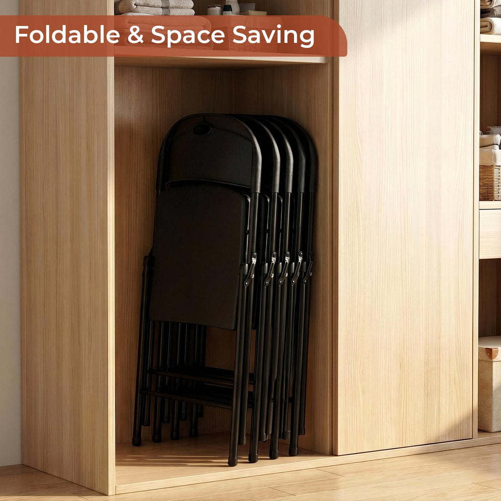 Black Plastic Folding Chair with Steel Frame C757