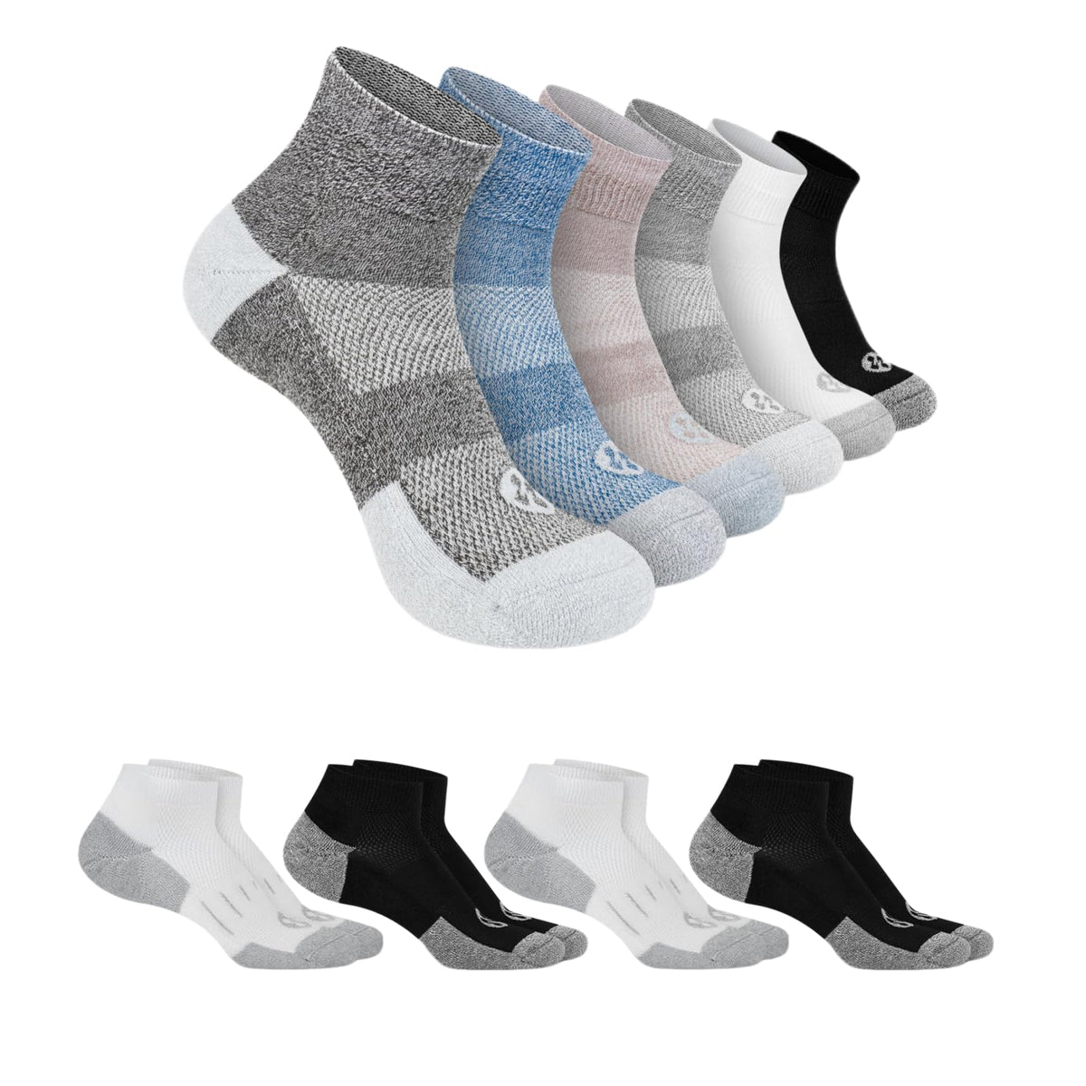 Diabetic Socks for Men, 10 Pairs Ankle & Low Cut Size 9-15 B471