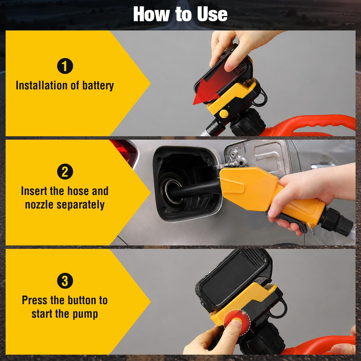 Cordless Fuel Transfer Pump with Auto-Stop Nozzle E372084
