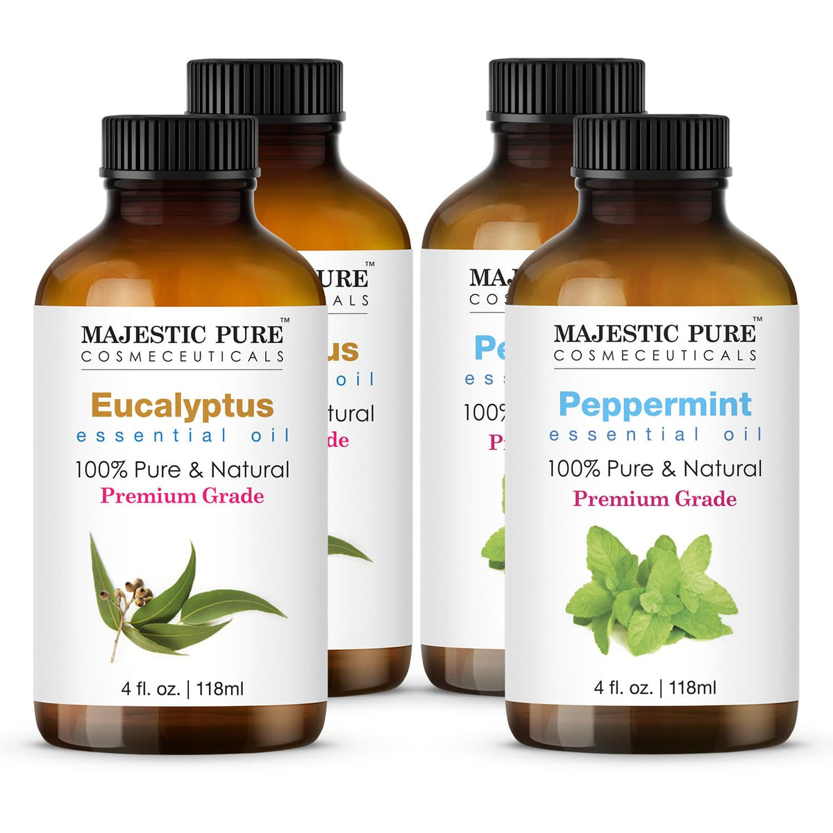 Peppermint and Eucalyptus Essential Oil 4 fl oz Pack of 2 P495