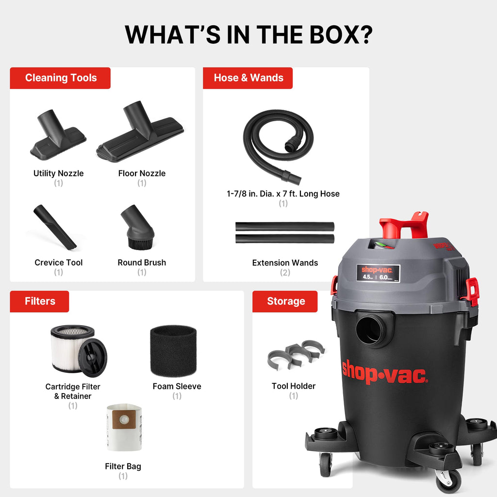 6 Gallon Wet and Dry Shop Vacuum I81267