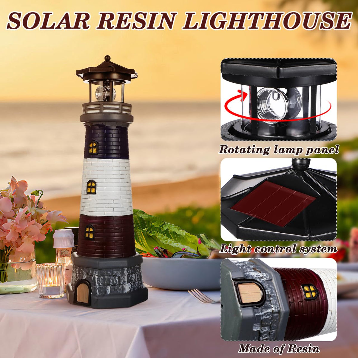 Solar Lighthouse Statue Y78618