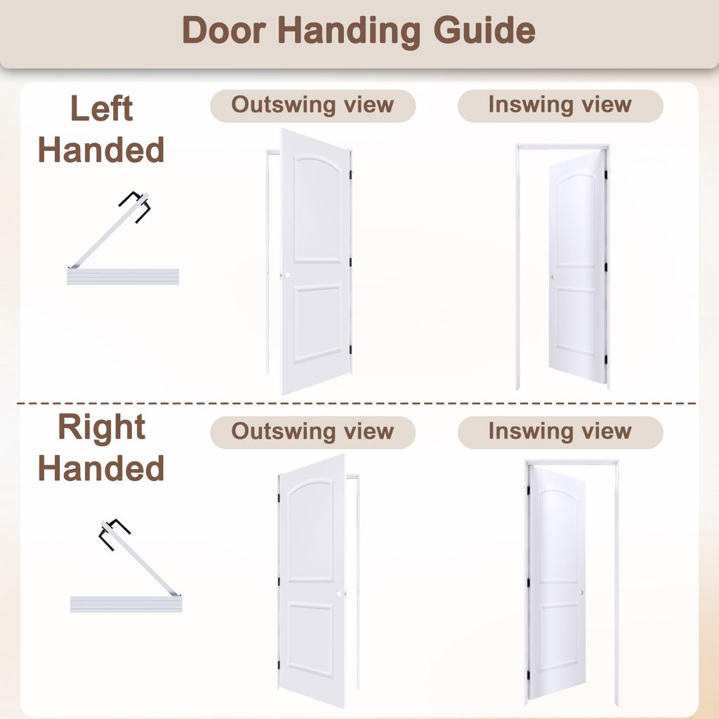 36"x80" Left-Hand Prehung Interior Door with Jamb Kit & Matte Black Hinges L71753