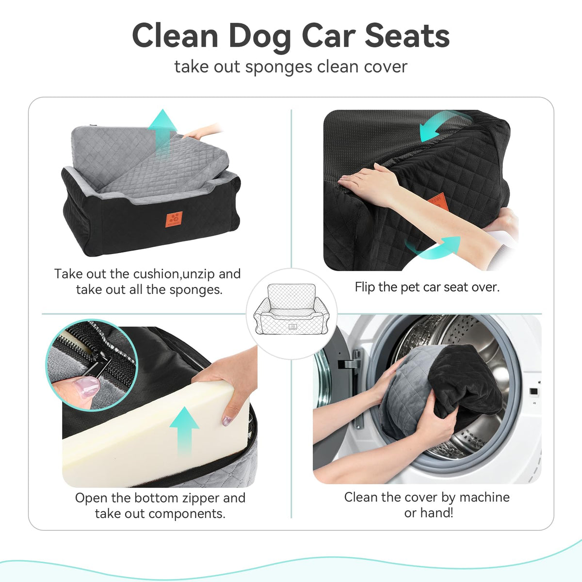 Dog Car Seat for Large/Medium Dogs Up to 55 lbs A132