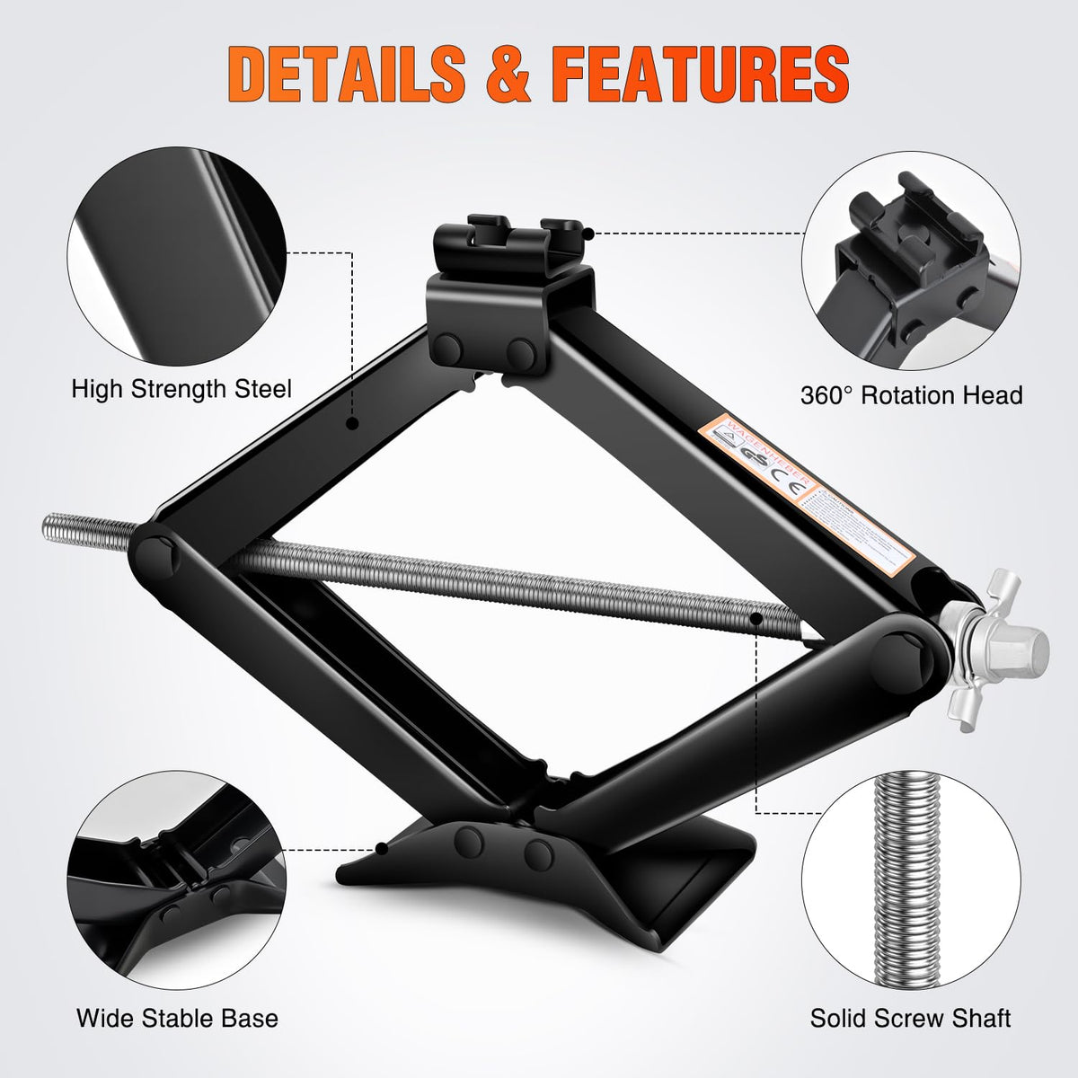 1.5 Ton Scissor Jack with Ratchet Lug Wrench S980