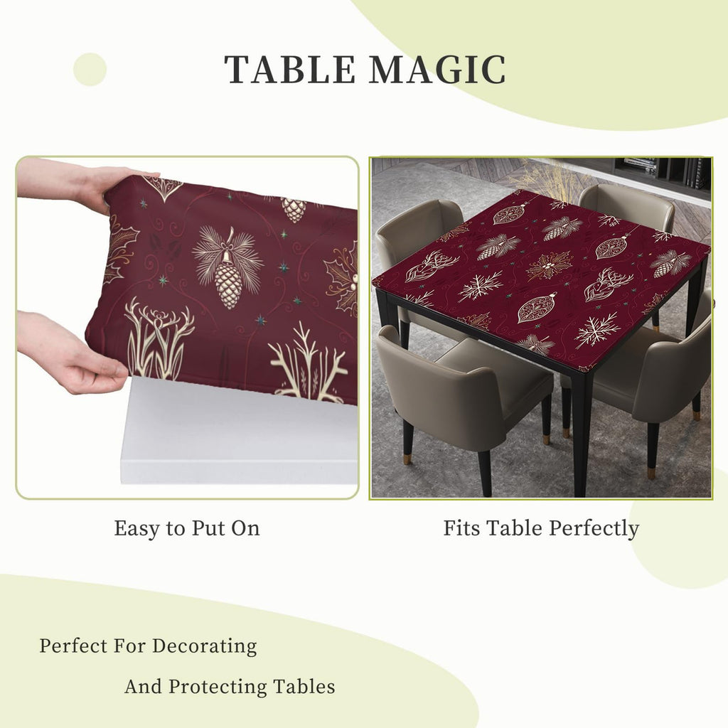 Fitted Square Oval Tablecloth with Elastic Edges 30"x30" Z37356