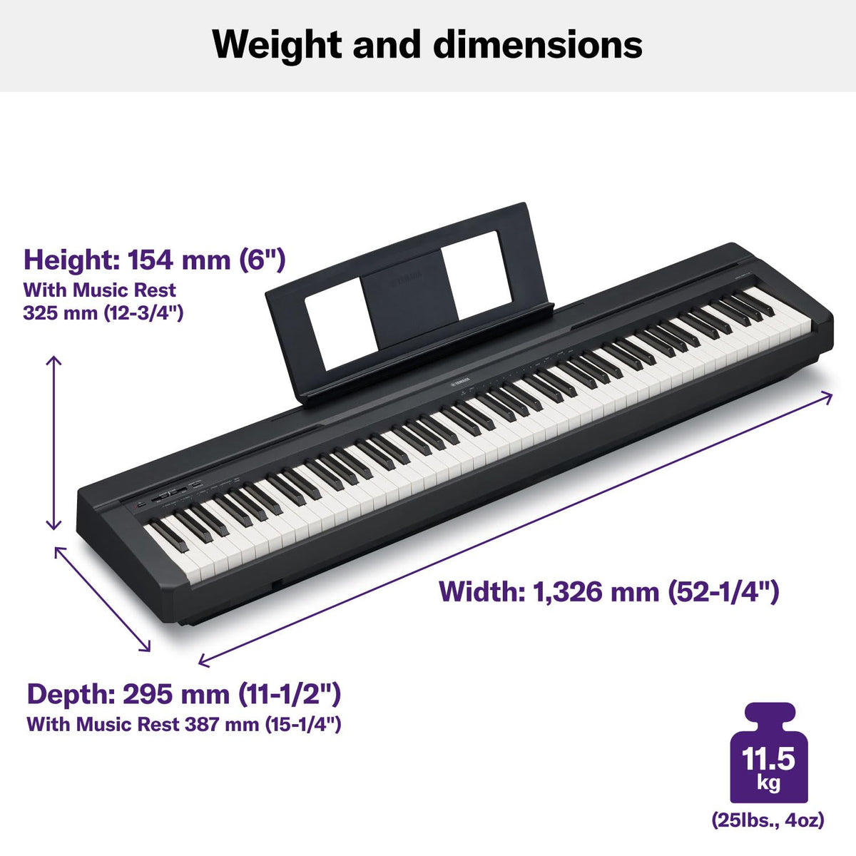 88-Key Weighted Action Digital Piano with Sustain Pedal X7549