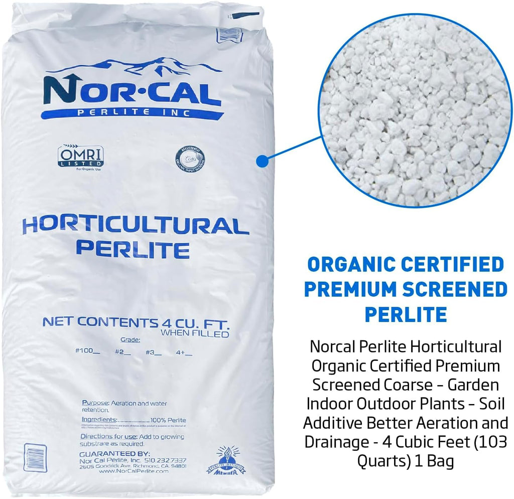 Perlite Horticultural Medium Grade Soil Additive 4 Cubic Feet 1 Bag J7896