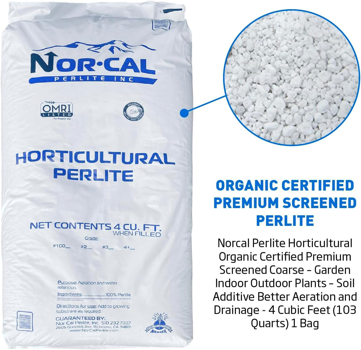 Perlite Horticultural Medium Grade Soil Additive 4 Cubic Feet 1 Bag J7896