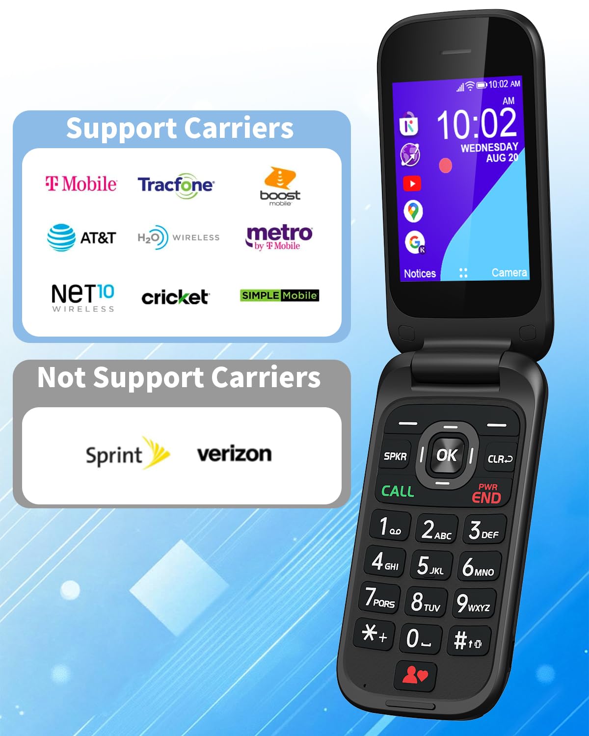 Unlocked 4G Flip Phone with Dual Screen J4264