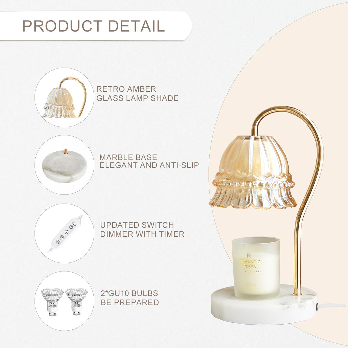 Candle Warmer Lamp with Timer & Dimmer Z636047