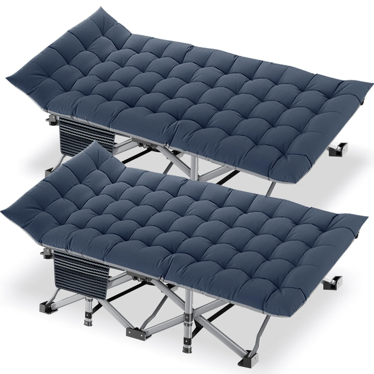 Folding Camping Cot with Mattress, 2 Pack F5749