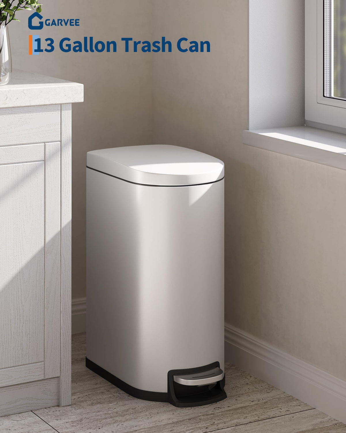 13.2 Gallon Stainless Steel Kitchen Trash Can R500