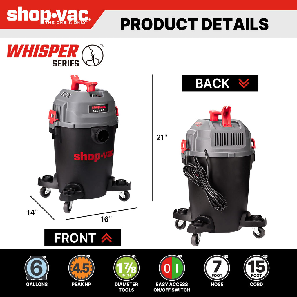 6 Gallon Wet and Dry Shop Vacuum I81267