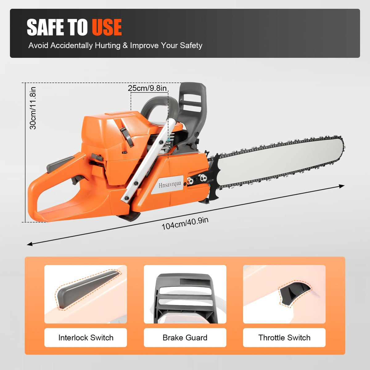 72CC Gas Chainsaw 2 Stroke 24'' Guide Board L74458