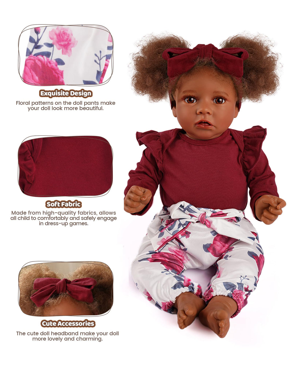 3 Pcs Baby Doll Clothes for 17-22 Inch Dolls W1294