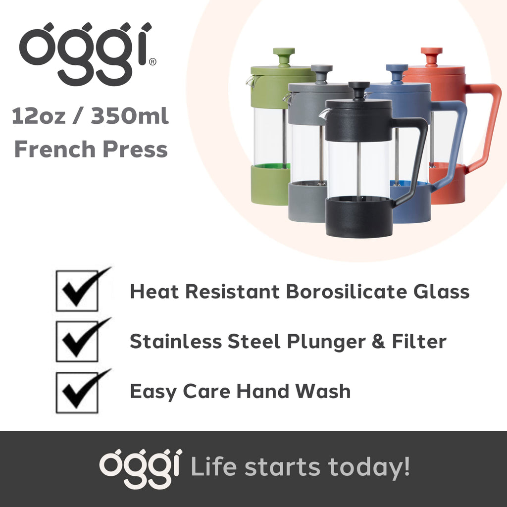 12oz Borosilicate Glass French Press Coffee Maker V125