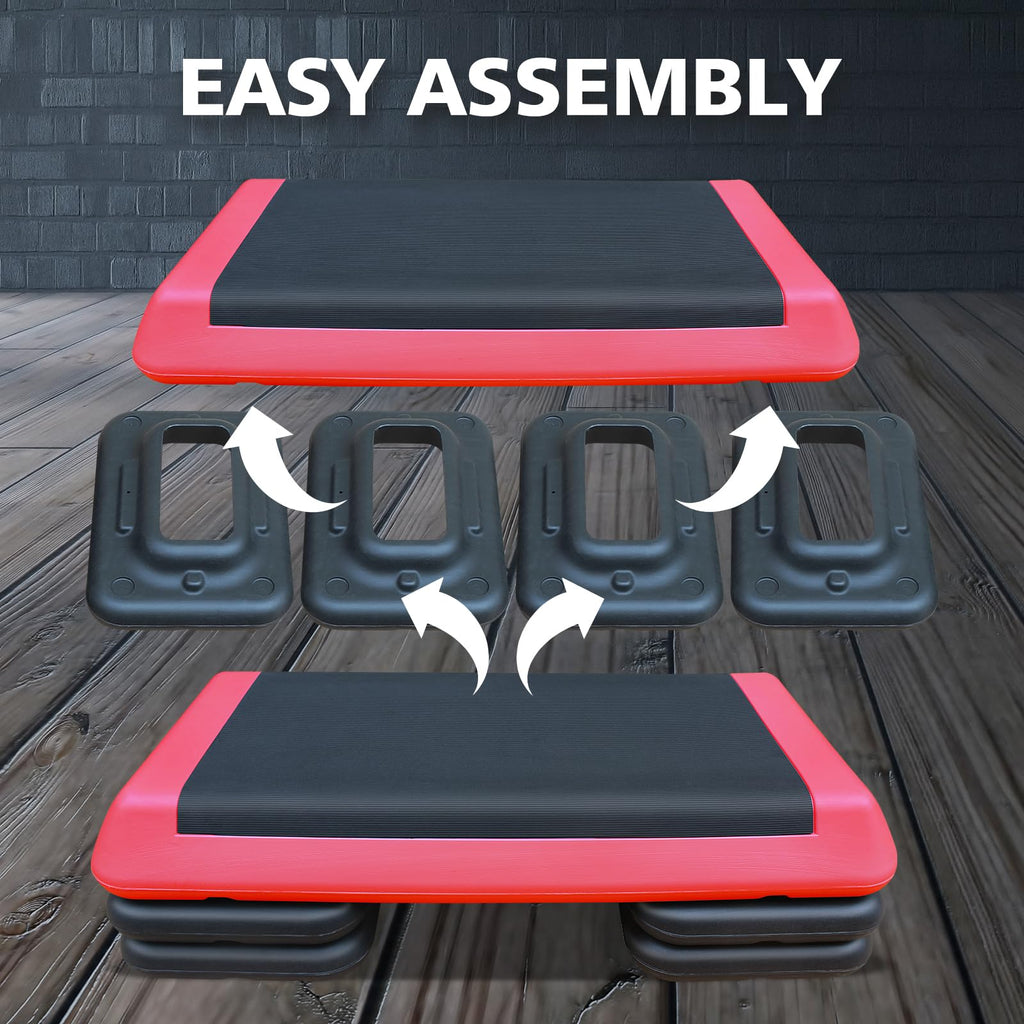 28.5'' Adjustable Aerobic Step Platform with 4 Stackable Risers E85117