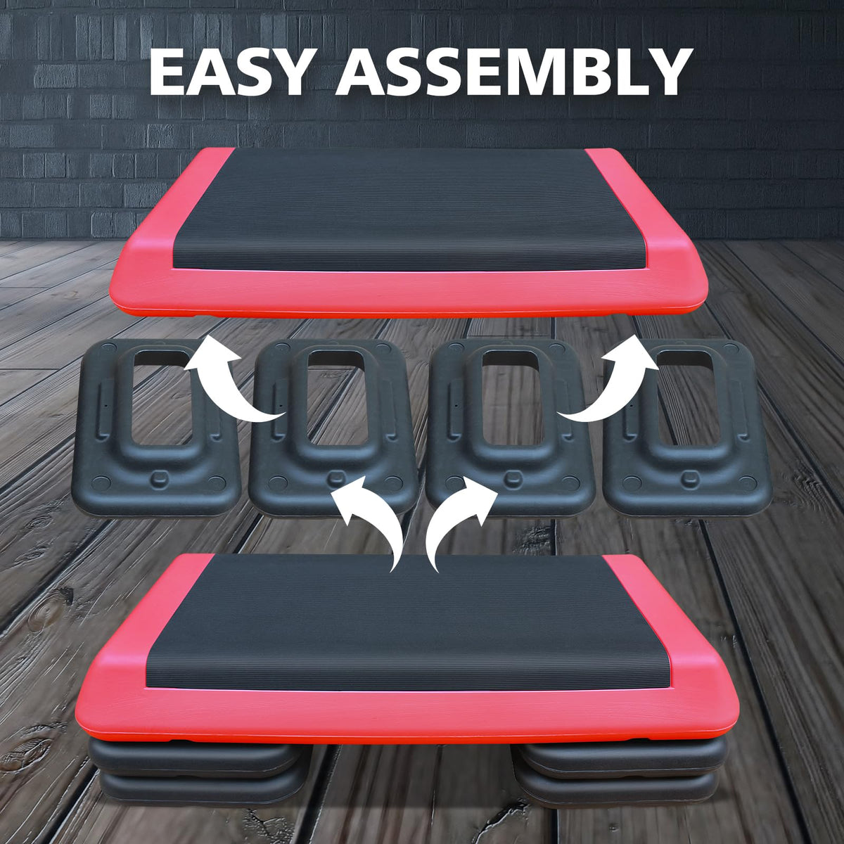28.5'' Adjustable Aerobic Step Platform with 4 Stackable Risers E85117