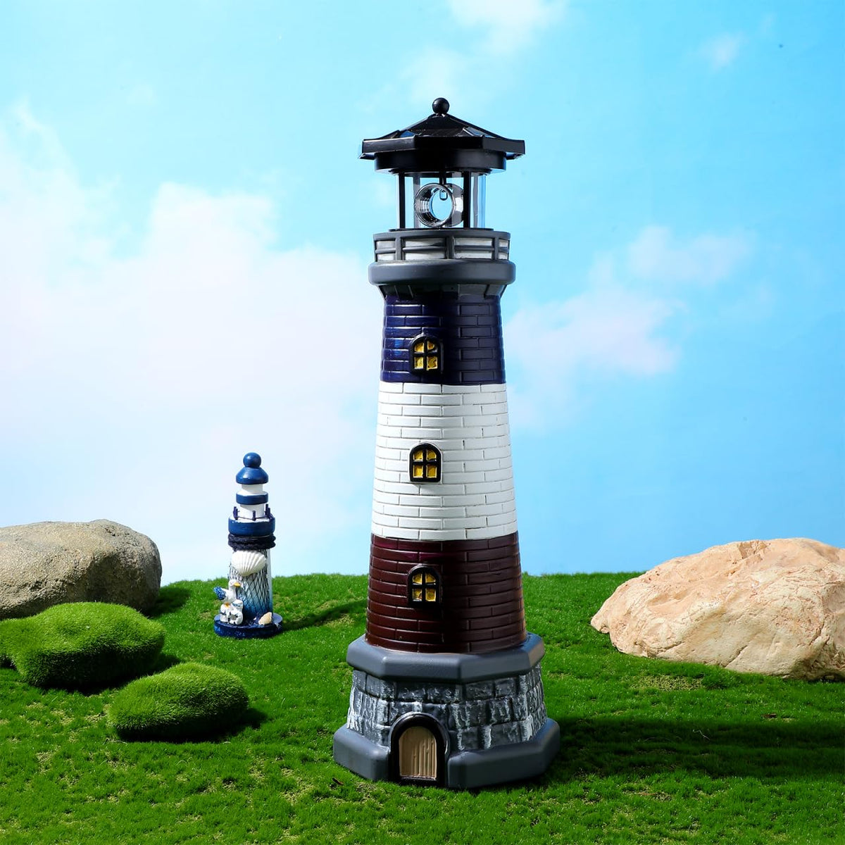 Solar Lighthouse Statue Y78618