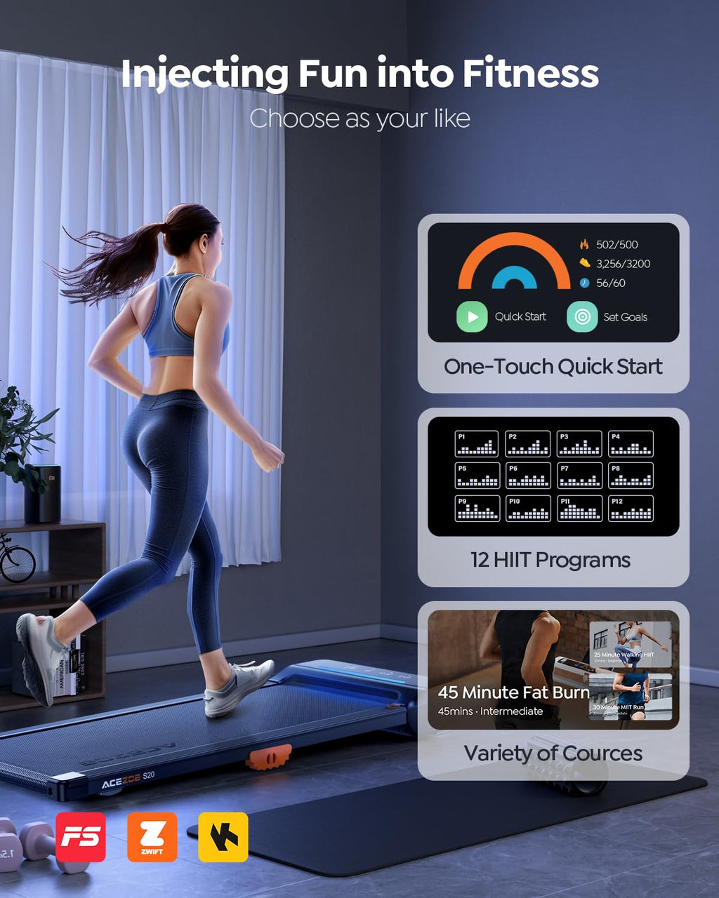 Walking Pad Treadmill with 10% Incline Y705443