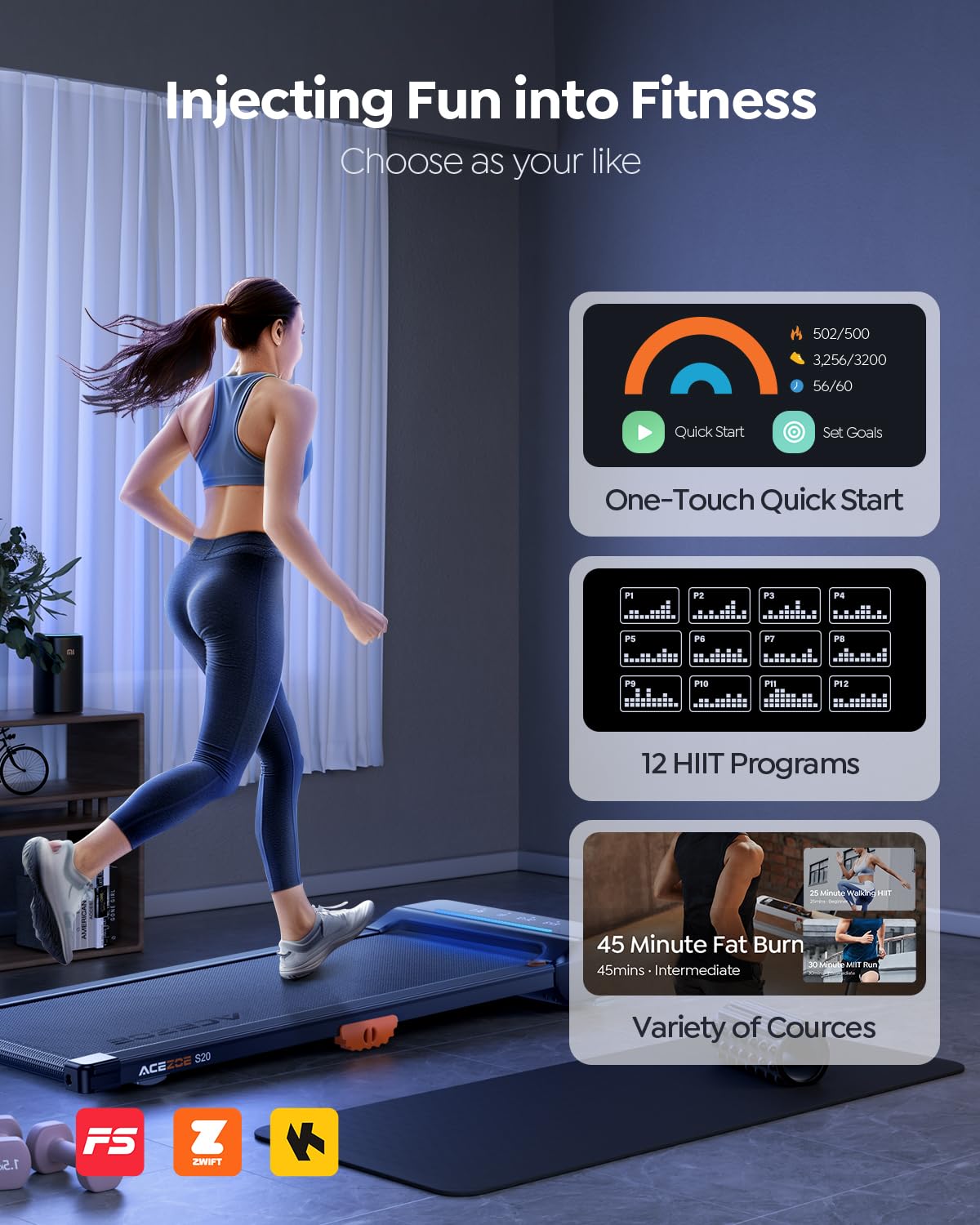 Walking Pad Treadmill with 10% Incline Y705443