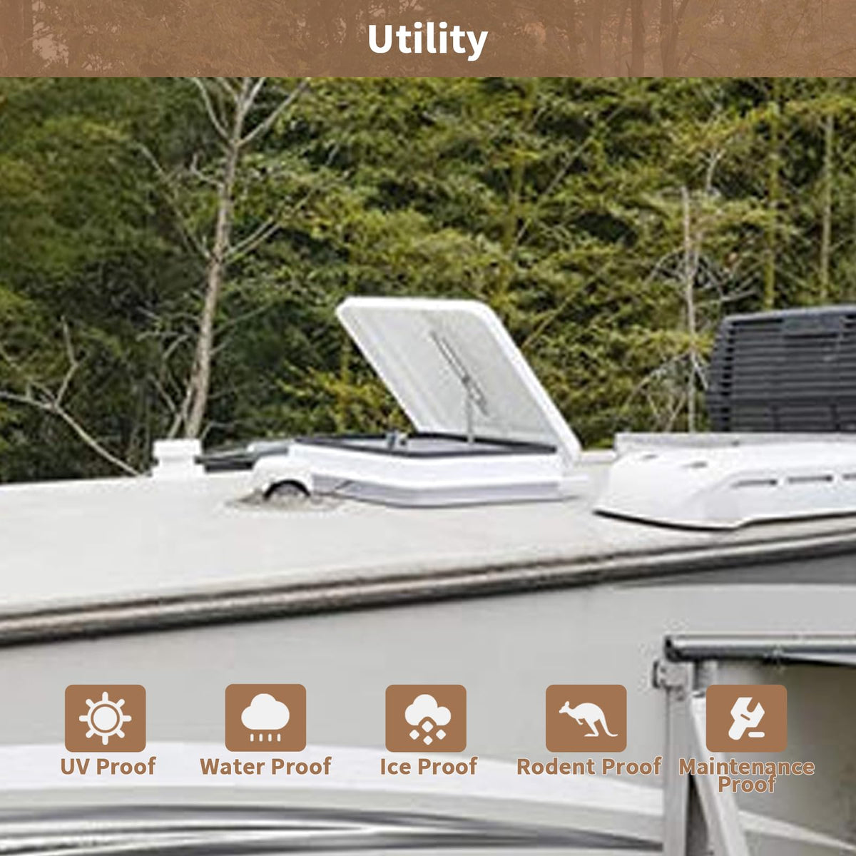 4 Pack 14 x 14 White RV Roof Vent Cover R377