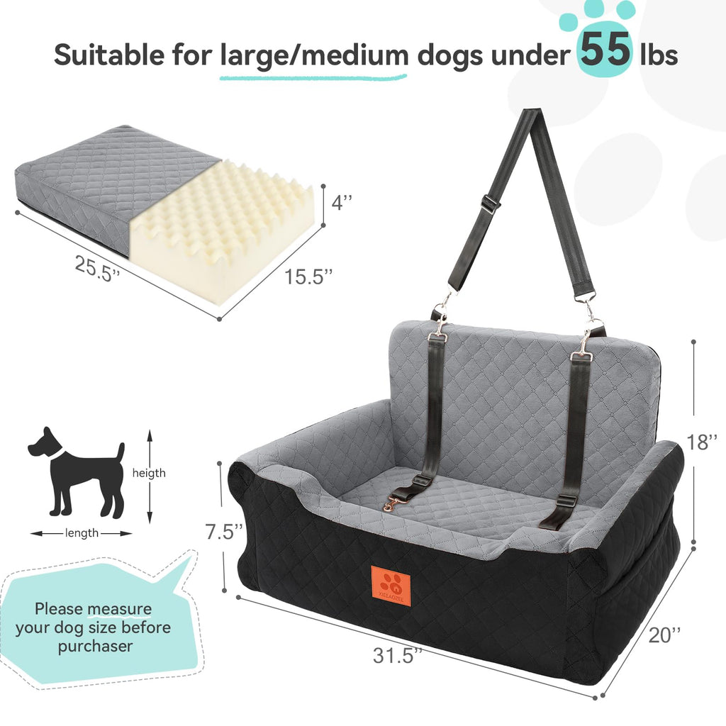 Dog Car Seat for Large/Medium Dogs Up to 55 lbs A132