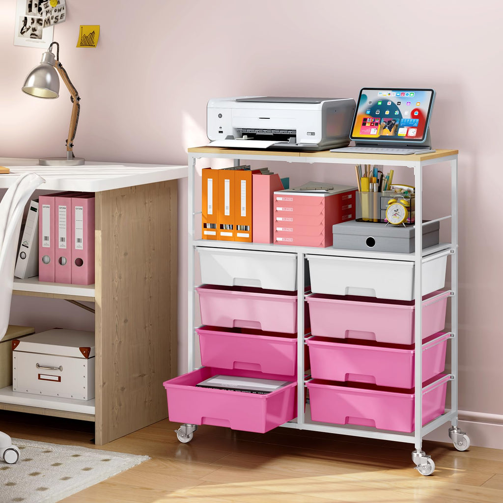 Rolling Storage Cart with 8 Drawers H428