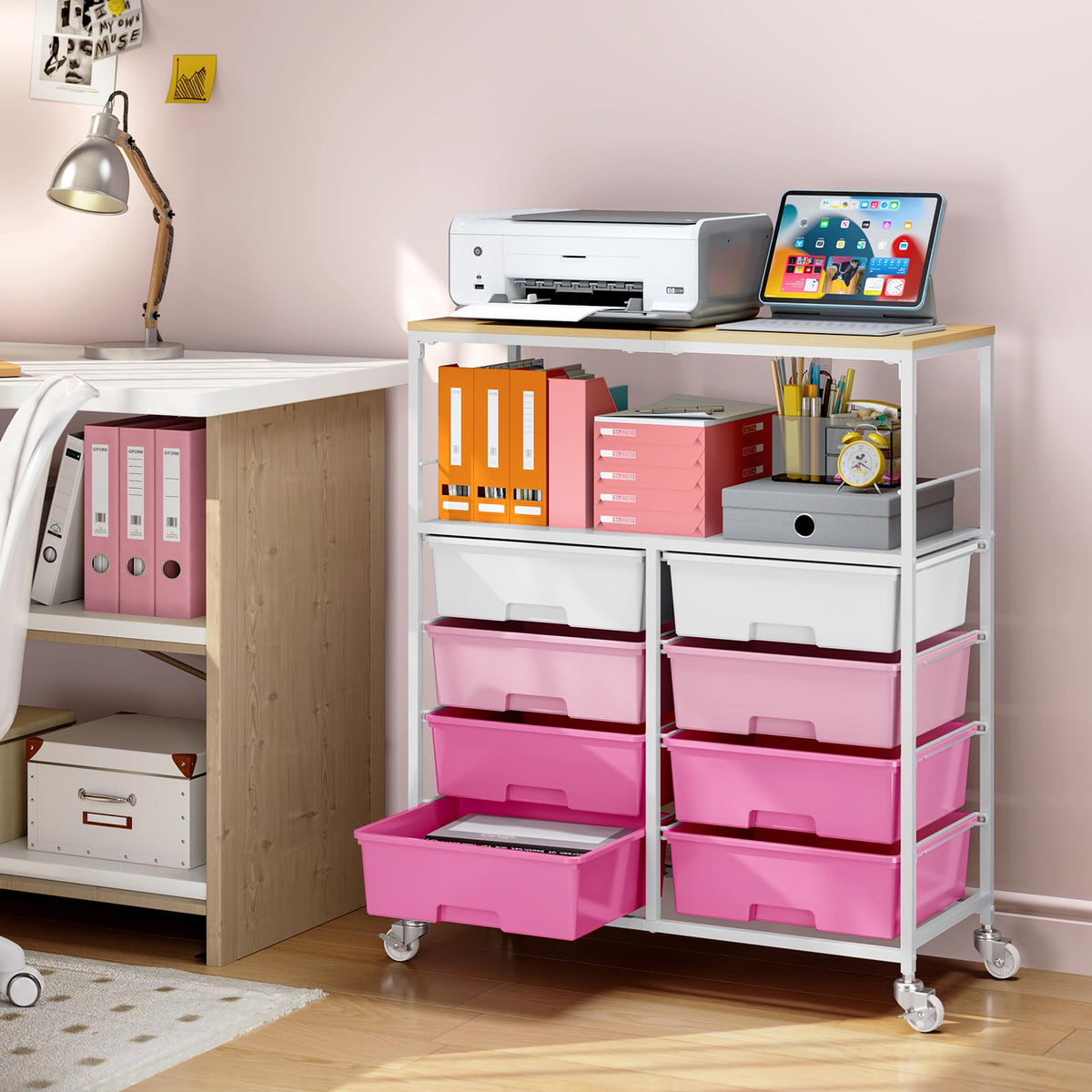 Rolling Storage Cart with 8 Drawers H428