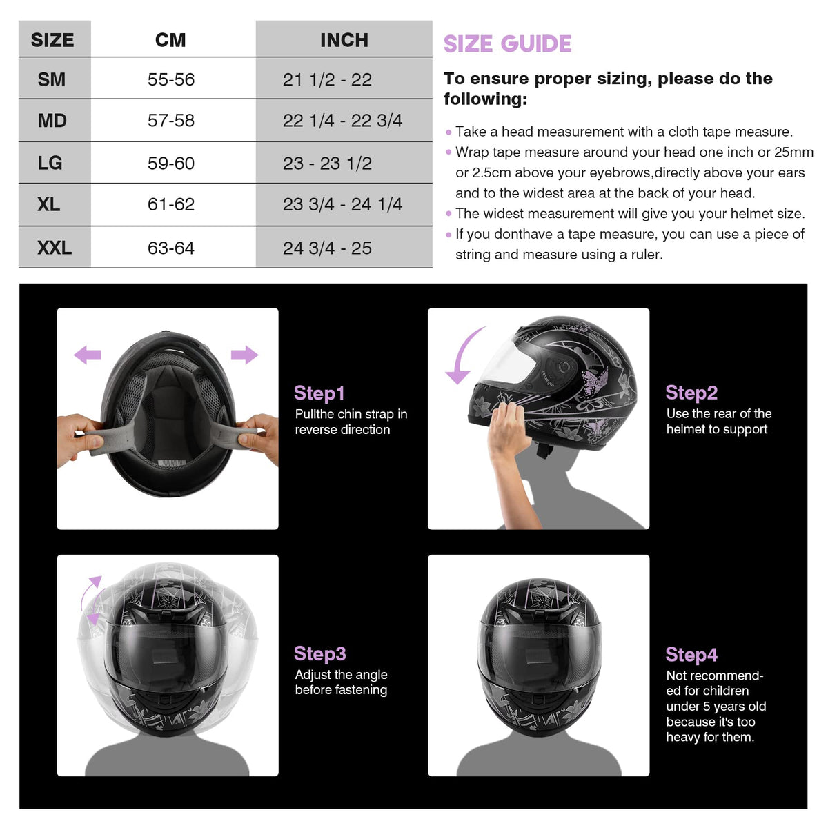 Full Face Motorcycle Helmet DOT Matte I476