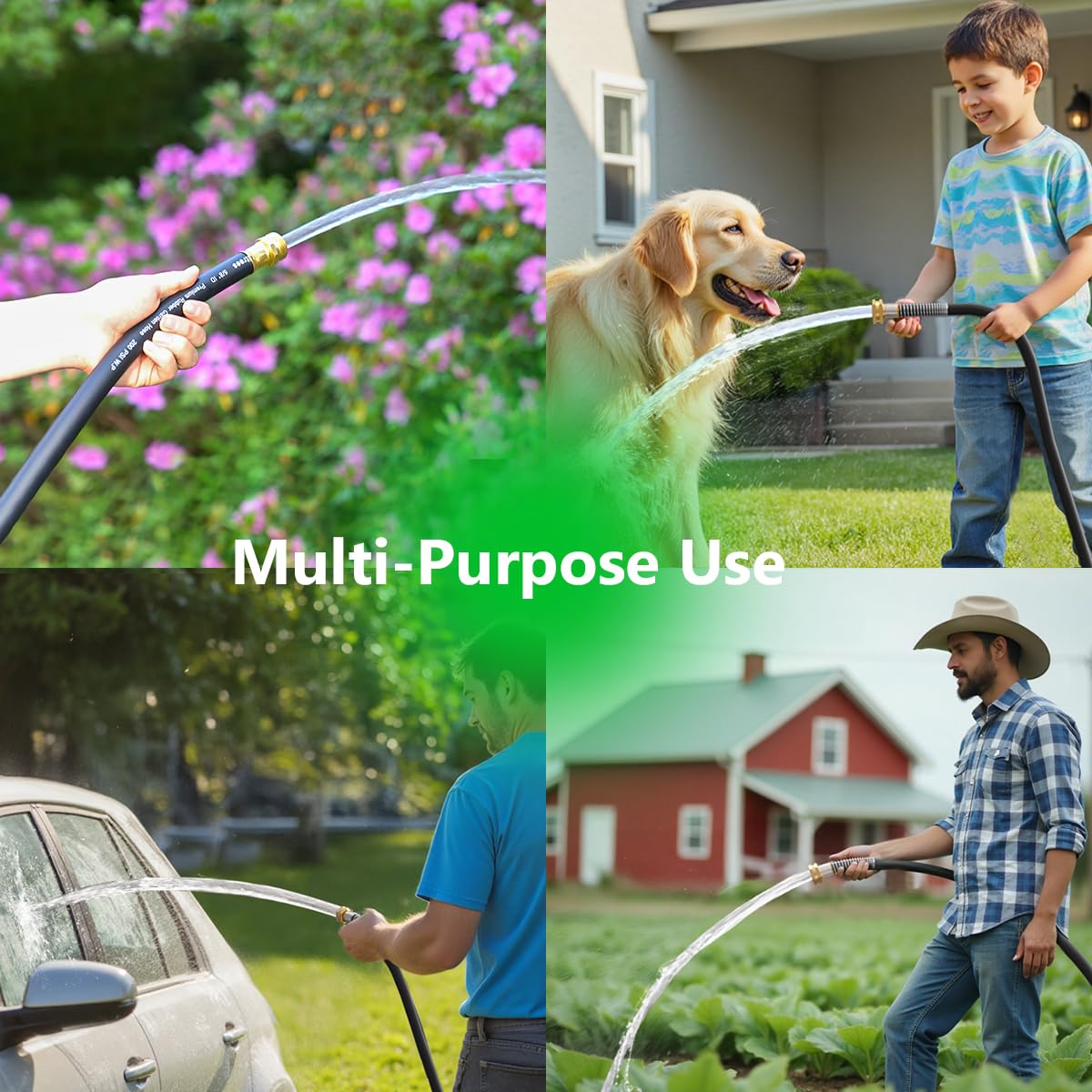 100FT Heavy Duty Rubber Garden Hose A2120